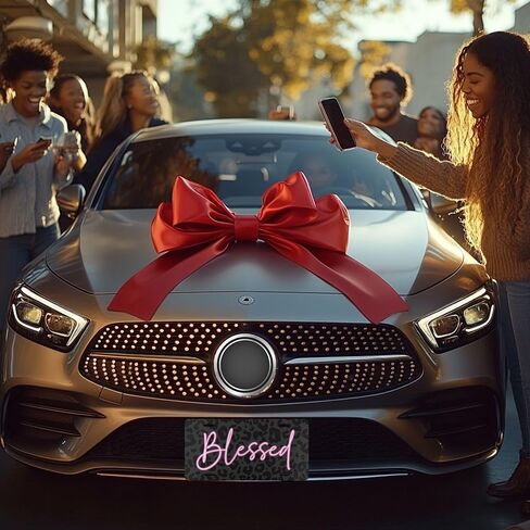 لوحة ترخيص أمامية مزخرفة مباركة للنساء ديكور سيارات Leopard Black Leopard Girly Tag Tag Animal Print Associory Gift for Mom أو Teens in Saudi Arabia