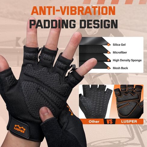 Lusper Workout Gloves for Men and Women, Full Palm Protection Weight Lifting Gloves, Gym Gloves for Training, Cycling, Fitness,Exercise Hanging, and Pull Ups in Saudi Arabia