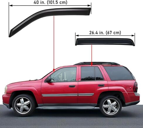 Lightronic Extra Date Outso Mount Auto Vent Window Revor ، يناسب 2002-2009 شيفروليه تريل بليزر ، واقي أمطار حماية للأشعة فوق البنفسجية ، وينفصل الرياح الأصلي ، وتثبيت غير محفوظ ، والدخان الداكن ، و 4-PCS in Saudi Arabia