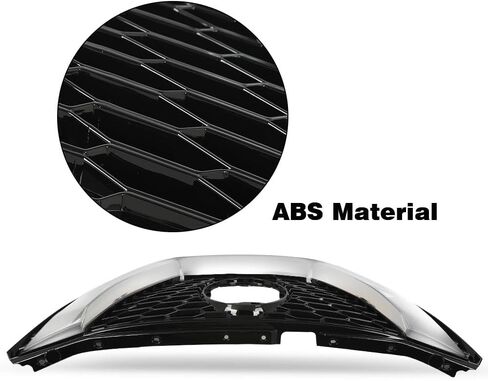 G-PLUS Front Bumper Upper Grille w/Insert Compatible with Nissan Sentra SR 2013-2015 Chrome Shell Grill Inserts 623103RM0A NI1200253 in Saudi Arabia