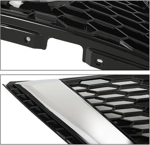 G-PLUS Front Bumper Upper Grille w/Insert Compatible with Nissan Sentra SR 2013-2015 Chrome Shell Grill Inserts 623103RM0A NI1200253 in Saudi Arabia