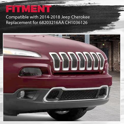 HECASA Front Lower Grill Compatible with 2014-2018 Jeep Cherokee 68203216AA CH1036126 Bumper Grille Assembly ABS Plastic Black in Saudi Arabia