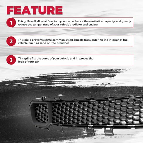 HECASA Front Lower Grill Compatible with 2014-2018 Jeep Cherokee 68203216AA CH1036126 Bumper Grille Assembly ABS Plastic Black in Saudi Arabia