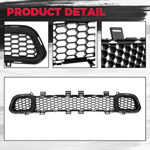 HECASA Front Lower Grill Compatible with 2014-2018 Jeep Cherokee 68203216AA CH1036126 Bumper Grille Assembly ABS Plastic Black in Saudi Arabia