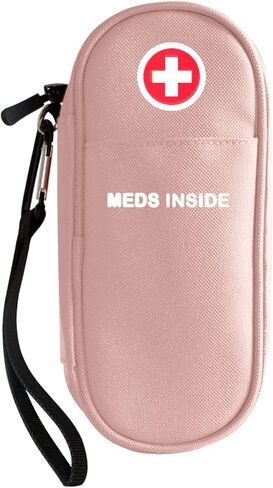 epipen تحمل حالة معزولة ، حقيبة طبية سفر مع ykk zipper ، حقيبة منظم الأدوية الطارئة لأقلام epi أو Auvi-Q ، مضاد للتريستامين ، استنشاق الربو ، أدوية الحساسية ، الأحمر in Kuwait