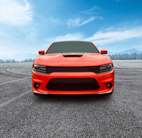 IKON MOTORSPORTS, Front Bumper Lip Protector Compatible with 2015-2023 Dodge Charger Scat Pack SRT, Carbon Fiber Print Air Chin Dam Lower Lip Guard Protector Left Right Side Pair in Kuwait