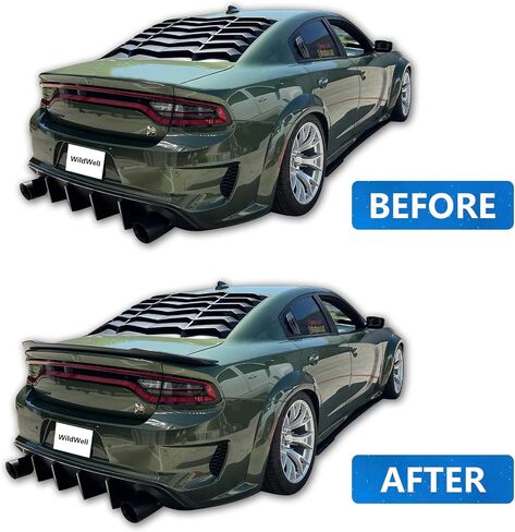 Wildwell الخلفية المفسد الجذع لعام 2015-2024 دودج الشاحن SXT SRT HELLCAT SE DAYTONA RT GT SCATPACK ، الشاحن الخلفي المفسد HELLCAT WIND MATTE Black in Kuwait
