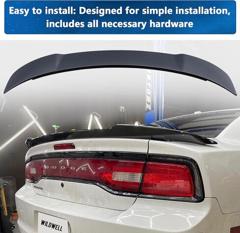 WildWell Rear Trunk Spoiler for 2015-2024 Dodge Charger SXT SRT Hellcat SE Daytona RT GT Pursuit ScatPack, Charger Rear Spoiler Hellcat Style Ducktail Wing Matte Black in Kuwait
