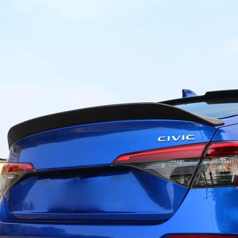 FreeMotor802 متوافق مع 2022-2025 هوندا سيفيك 11th Gen 4-Door Sedan Duckbill Spoiler ، Ikon Gloss Black ABS Plastic Tail Trunk Trunk Spoiler in Kuwait