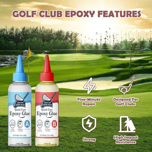 Quickly Cure Golf Club Epoxy 8.8oz, Quick Cure Transparent Durable Golf Epoxy, Golf Shaft Epoxy Used to Repair All Golf Clubs, Golf Heads, Drivers, Putters and Irons in Saudi Arabia