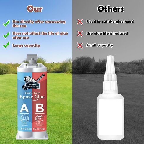 Quickly Cure Golf Club Epoxy 8.8oz, Quick Cure Transparent Durable Golf Epoxy, Golf Shaft Epoxy Used to Repair All Golf Clubs, Golf Heads, Drivers, Putters and Irons in Saudi Arabia