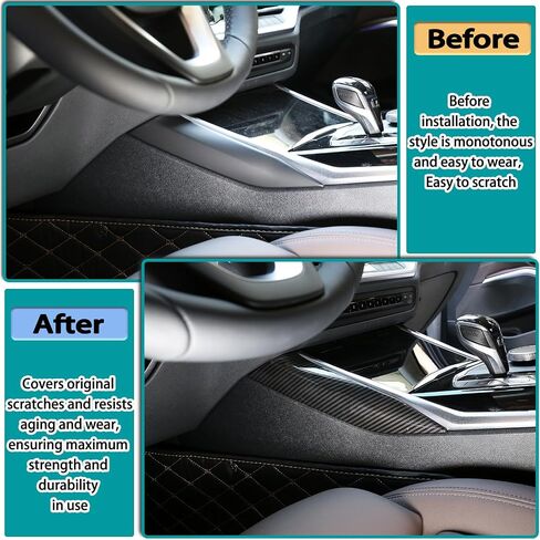 ABS Car Center Console Gear Shift Side Decorative Strip Sticker Compatible with BMW 3 4 Series G20 G22 320i 330i 325i 430i 425i M2 G87 i4 M50 i3 G28 Gear Box Side Cover Panel Frame Trim in Saudi Arabia