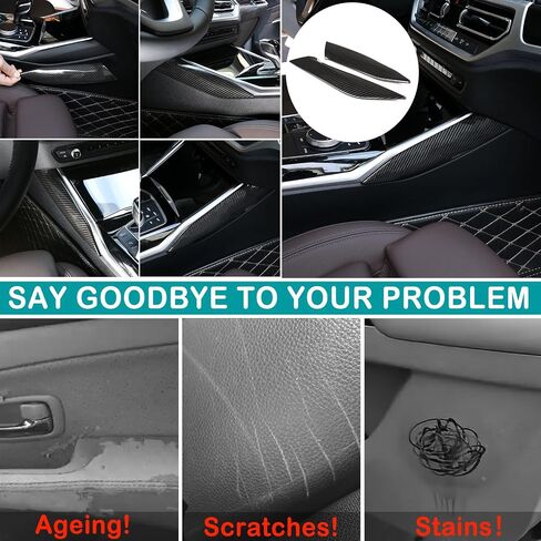 ABS Car Center Console Gear Shift Side Decorative Strip Sticker Compatible with BMW 3 4 Series G20 G22 320i 330i 325i 430i 425i M2 G87 i4 M50 i3 G28 Gear Box Side Cover Panel Frame Trim in Saudi Arabia
