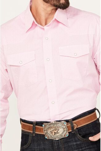 Wrangler Men's Pink Bucking Cancer Button Down Shirt in Saudi Arabia