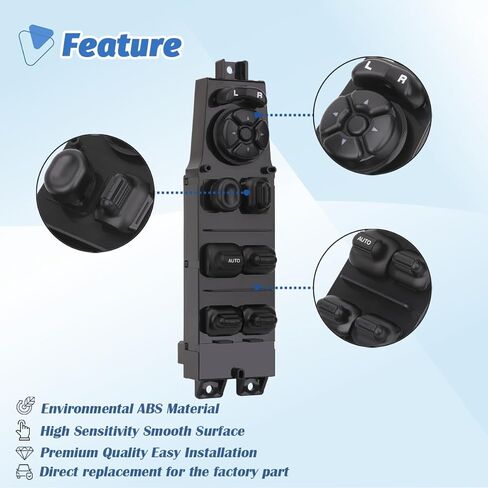 Power Driver Side Window Switch Control Button Compatible with 2002-2009 Dodge Ram 1500/2500/3500 Truck, Durango, Dakota, Sprinter 2500/3500, OEM 56049805AB/56049805AA in Saudi Arabia