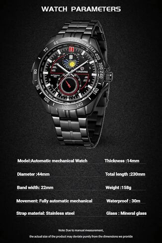 FORSINING Luxury Golden Mechanical Wristwatch Moon Phase Calendar Stainless Steel Men Automatic Watches Waterproof Luminous Watch in Saudi Arabia