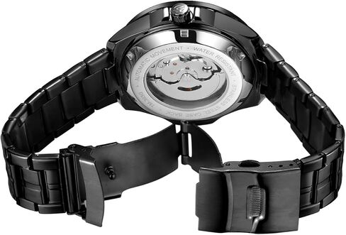 FORSINING Luxury Golden Mechanical Wristwatch Moon Phase Calendar Stainless Steel Men Automatic Watches Waterproof Luminous Watch in Saudi Arabia