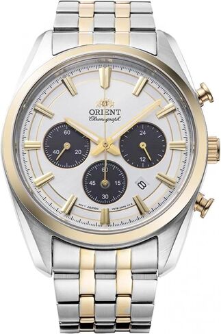 Orient Stretto Solar Chronograph White Dial Steel Strap Men’s Watch RA-TX0302S10B in Saudi Arabia