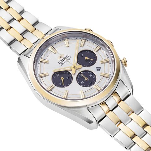 Orient Stretto Solar Chronograph White Dial Steel Strap Men’s Watch RA-TX0302S10B in Saudi Arabia