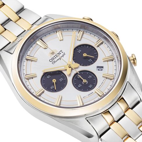 Orient Stretto Solar Chronograph White Dial Steel Strap Men’s Watch RA-TX0302S10B in Saudi Arabia