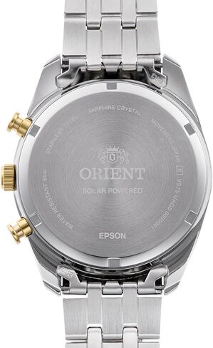 Orient Stretto Solar Chronograph White Dial Steel Strap Men’s Watch RA-TX0302S10B in Saudi Arabia