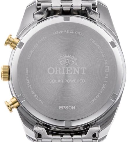 Orient Stretto Solar Chronograph White Dial Steel Strap Men’s Watch RA-TX0302S10B in Saudi Arabia