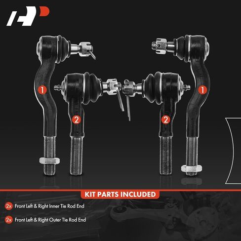 A-Premium Set of 4, Front Inner & Outer Tie Rod End Kit, Compatible with Mitsubishi Montero 1992-2000, Montero Sport 1997-2004 in Saudi Arabia