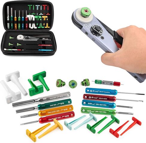 ST2163 Deutsch Crimp Kit，ACT-HDT Solid Contacts Crimp Tool with 3 Positioners and G454 Gauge for Deutsch Size 12 16 20 Turned Pin and Socket Terminals Work with Deutsch DT DTM DTP Series Connectors in Kuwait