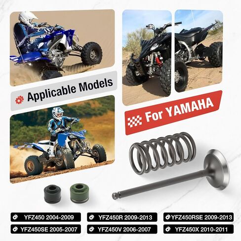 5TA-12111-00-00 Intake Exhaust Valve & Seal Spring For YAMAHA YFZ450 YFZ450R YFZ450V YFZ450SE 2004-2013 5TA-12112-00-00 5TA-12121-00-00 in Saudi Arabia