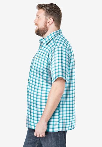KingSize Men's Big & Tall Check Short-Sleeve Sport Shirt in Saudi Arabia