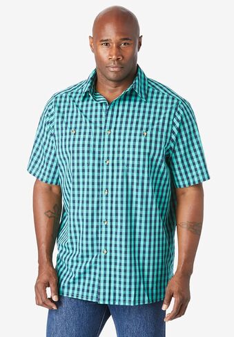 KingSize Men's Big & Tall Check Short-Sleeve Sport Shirt in Saudi Arabia
