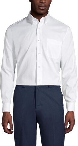 Lands' End School Uniform Men's Long Sleeve No Iron Pinpoint Dress Shirt in Saudi Arabia