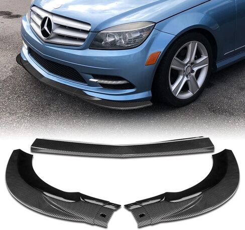 Q1-Tech ، Lip الأمامي المصد من أجل التوافق مع 2008-2011 Mercedes-Benz C300 / C350 Sedan (W204) ، و Air Lip Air Spoiler Air Body Kit Plainted Carbon Paint in Saudi Arabia