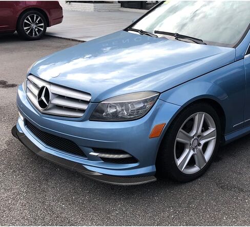 Q1-Tech ، Lip الأمامي المصد من أجل التوافق مع 2008-2011 Mercedes-Benz C300 / C350 Sedan (W204) ، و Air Lip Air Spoiler Air Body Kit Plainted Carbon Paint in Saudi Arabia