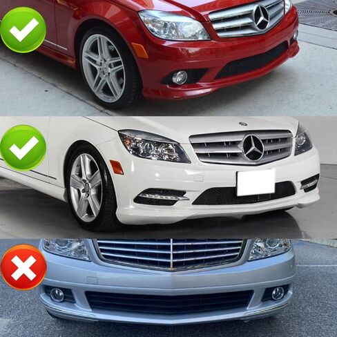 Q1-Tech ، Lip الأمامي المصد من أجل التوافق مع 2008-2011 Mercedes-Benz C300 / C350 Sedan (W204) ، و Air Lip Air Spoiler Air Body Kit Plainted Carbon Paint in Saudi Arabia