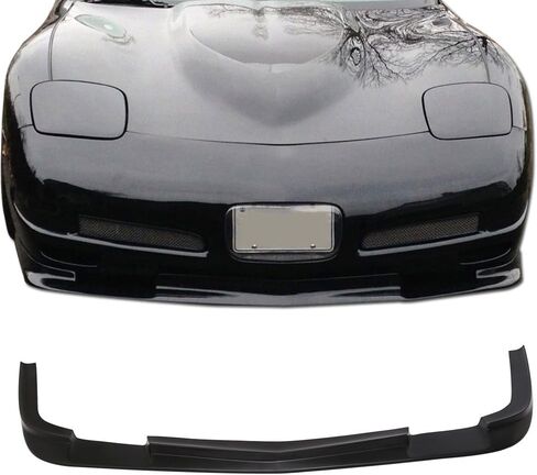 Front Bumper Lip Compatible with 1997-2004 Chevy Corvette C5, ZR1 Style Black PU Front Lip Finisher Under Chin Spoiler Protector Air Dam Chin Diffuser Add On by IKON MOTORSPORTS, 1998 1999 2000 2001 in Saudi Arabia