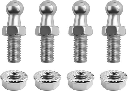 4pcs 10 مم كرات مسمار مع 4pcs قفل المكسرات ، 5/16-18 الخيط × 1/2 "الطويل شانك غاز الدعامة عشيق لدعم رفع غاز ، وملحقات السيارات الاحترافية الدعامز جبل (أسود) in Kuwait