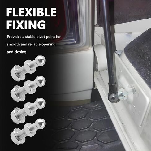 4pcs 10 مم كرات مسمار مع 4pcs قفل المكسرات ، 5/16-18 الخيط × 1/2 "الطويل شانك غاز الدعامة عشيق لدعم رفع غاز ، وملحقات السيارات الاحترافية الدعامز جبل (أسود) in Kuwait