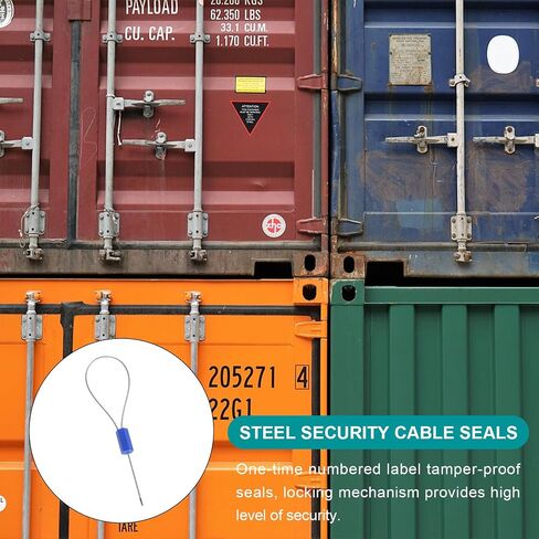 MECCANIXITY Steel Security Cable Seals 11.8 Inch Disposable Numbered Tags Anti Tamper Seal Self Locking for Truck Trailers Container Shipping Orange, Pack of 100 in Saudi Arabia