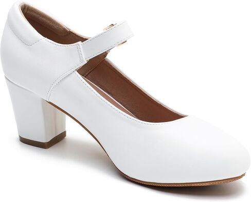 Women's Mary Jane Shoes Low Block Heel Ankle Strap Closed Round Toe Pumps Dress Wedding Office Work Church Shoes in Kuwait