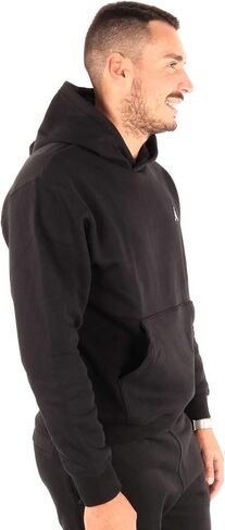 Men's Essential Fleeve Pullover Hoodie Kangaroo Pocket DQ7466 Grey (Large) in Kuwait