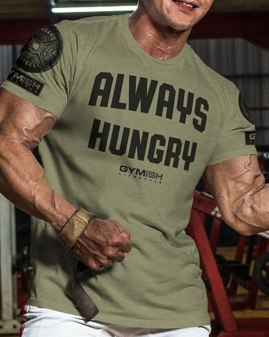 Always Hungry Gym Workout Shirt for Men Funny Lifting Gift T-Shirt in Saudi Arabia