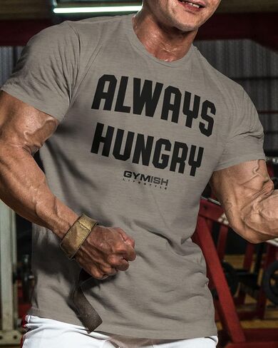 Always Hungry Gym Workout Shirt for Men Funny Lifting Gift T-Shirt in Saudi Arabia