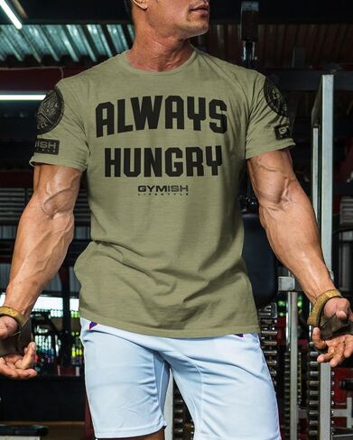 Always Hungry Gym Workout Shirt for Men Funny Lifting Gift T-Shirt in Saudi Arabia