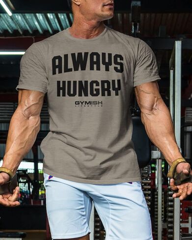 Always Hungry Gym Workout Shirt for Men Funny Lifting Gift T-Shirt in Saudi Arabia