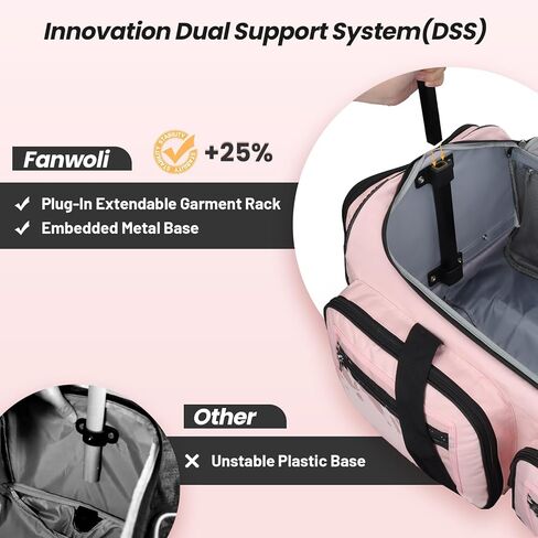 Fanwoli 23" Dance Bag with Garment Rack and Privacy Cover | Ultra-Light Collection | More Lightweight & Wear-Resistant | Ideal Competition Duffle Bag for Dancers Livestreamer Athletes in Kuwait