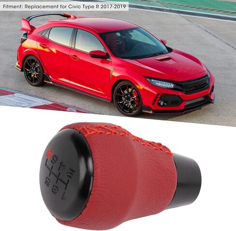 Gear Shift Knob Shifter, KIMISS 08u92TEA Car Gear Shifter Knob Artificial Leather Gear Stick Knob Replacement for Civic Type R 2017‑2019 in Saudi Arabia