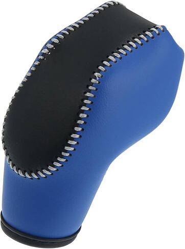 ACROPIX Car Faux Leather Black Blue Gear Shift Knob Cover for Ford Focus 2012-2018 Escape 2013-2019 Fusion 2013-2016 Fiesta Transit Van Gray Line Car Parts in Saudi Arabia