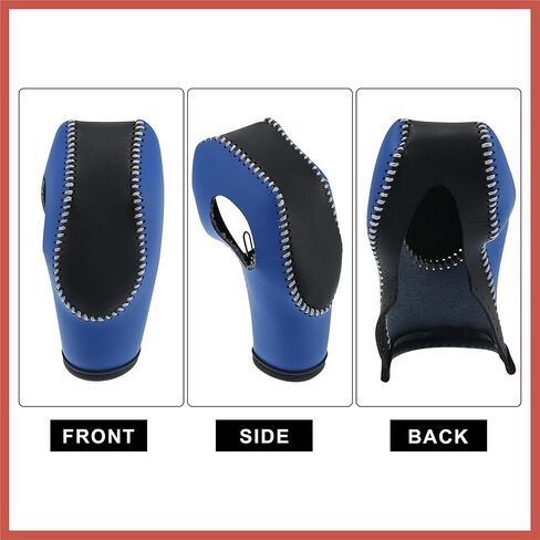 ACROPIX Car Faux Leather Black Blue Gear Shift Knob Cover for Ford Focus 2012-2018 Escape 2013-2019 Fusion 2013-2016 Fiesta Transit Van Gray Line Car Parts in Saudi Arabia