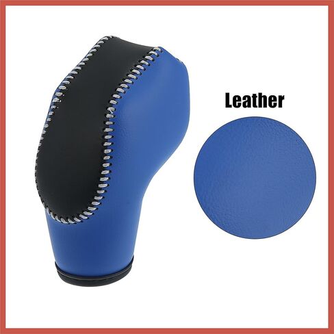 ACROPIX Car Faux Leather Black Blue Gear Shift Knob Cover for Ford Focus 2012-2018 Escape 2013-2019 Fusion 2013-2016 Fiesta Transit Van Gray Line Car Parts in Saudi Arabia